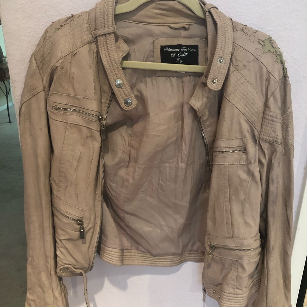 Cream leather jacket